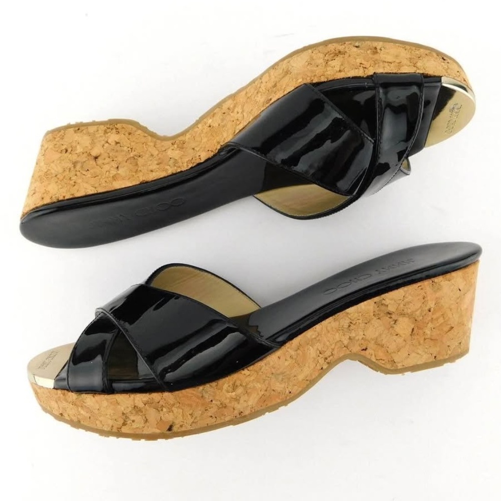 Jimmy Choo Panna Wedge Sandals - Size 39